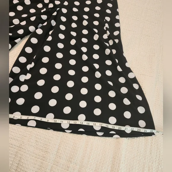 Cato Black and White Polka Dot Wide-Leg Women's Palazzo Pants 18/20 Mobwife - Picture 2 of 9
